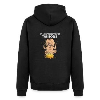 Baby Pee Fun Funny Nachwuchs - Unisex Premium Bio Zip Hoodie - Schwarz - Hinten - Nico (187cm)