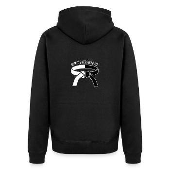 Motivation BJJ Gifts Taekwondo Gifts Funny Karate - Unisex Premium Bio Zip Hoodie - Schwarz - Hinten - Nico (187cm)