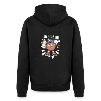 Donut Polizist Süßigkeiten Polizei Eiscreme Eis - Unisex Premium Bio Zip Hoodie - Schwarz - Hinten - Nico (187cm)