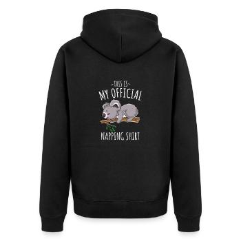 This Is My Offical Napping Shirt Sleep Lazy - Unisex Premium Organic Zip Hoodie - black - Back - Nico (187cm)