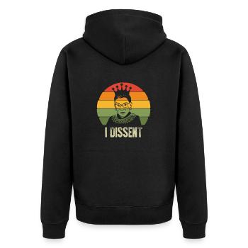 Ich widerspreche der berüchtigten Ruth Bader Ginsburg RBG - Unisex Premium Bio Zip Hoodie - Schwarz - Hinten - Nico (187cm)