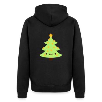 Christmas tree with face - Unisex Premium Organic Zip Hoodie - black - Back - Nico (187cm)