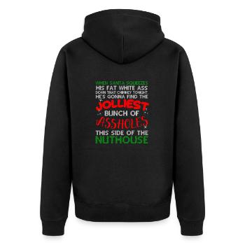 Jolliest Bunch Of Assholes Christmas Vacation Joll - Unisex Premium Bio Zip Hoodie - Schwarz - Hinten - Nico (187cm)