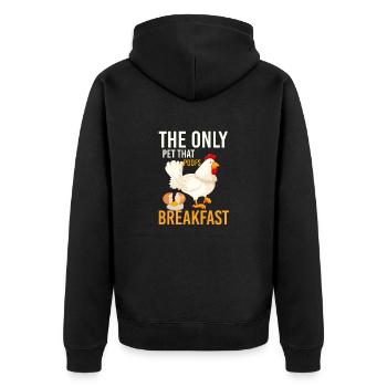 Poulet Poulet Poulet Poulet Dire Un Oeuf - Veste à capuche bio Premium Unisexe - noir - Dos - Nico (187cm)