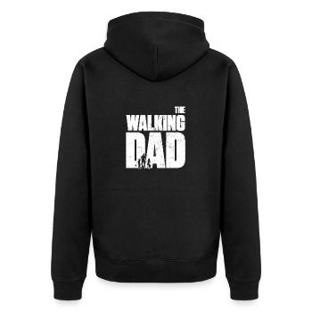 THE WALKING DAD - Unisex Premium Organic Zip Hoodie - black - Back - Nico (187cm)