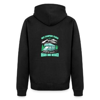 Camping Wohnmobil Des Campers Fluch Rentner Rente - Unisex Premium Bio Zip Hoodie - Schwarz - Hinten - Nico (187cm)