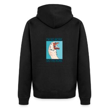 Ich bin kein Mönch ich hupe lustige Gans mit honk - Unisex Premium Bio Zip Hoodie - Schwarz - Hinten - Nico (187cm)