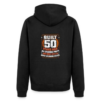50th birthday 50 years old fifty fiftieth - Unisex Premium Organic Zip Hoodie - black - Back - Nico (187cm)