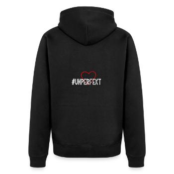 #unperfekt - Unisex Premium Bio Zip Hoodie - Schwarz - Hinten - Nico (187cm)