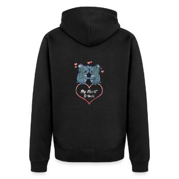 Mon cœur vous appartient preuve d'amour - Veste à capuche bio Premium Unisexe - noir - Dos - Nico (187cm)