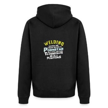 Welding Funny Gift Welder - Unisex Premium Organic Zip Hoodie - black - Back - Nico (187cm)