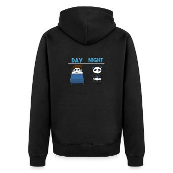 Day Night Gaming Panda Gamer Fun Kid kids - Unisex Premium Organic Zip Hoodie - black - Back - Nico (187cm)