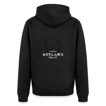 BAVARIAN Outlaws Bavaria deer gift - Unisex Premium Organic Zip Hoodie - black - Back - Nico (187cm)