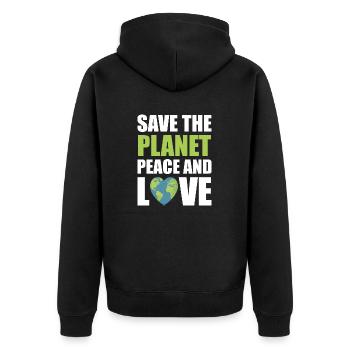 Save the planet - Veste à capuche bio Premium Unisexe - noir - Dos - Nico (187cm)