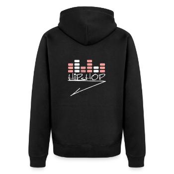 Cadeau de musique hip hop et rap - Veste à capuche bio Premium Unisexe - noir - Dos - Nico (187cm)