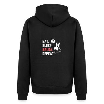 Music salsa dance Bachata dancer gift idea - Unisex Premium Organic Zip Hoodie - black - Back - Nico (187cm)