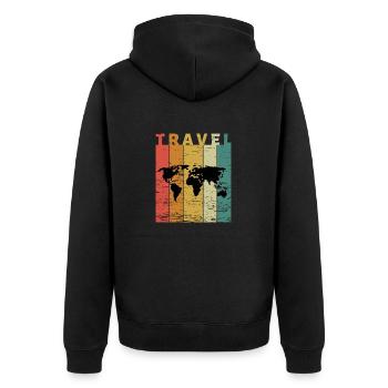 Reisen Freunde Geschenk T-Shirts Urlaub Reise - Unisex Premium Bio Zip Hoodie - Schwarz - Hinten - Nico (187cm)