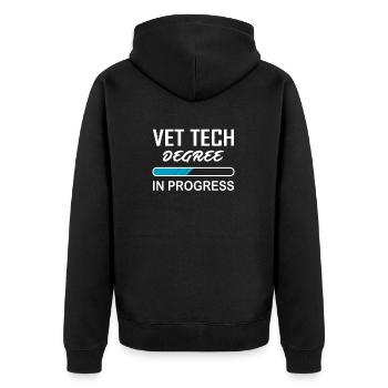 Vet Tech Degree In Progress Geschenk für Tierarzt - Unisex Premium Bio Zip Hoodie - Schwarz - Hinten - Nico (187cm)