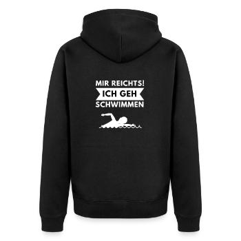 Bademeister Geschenkidee Schwimmer Geburtstag - Unisex Premium Bio Zip Hoodie - Schwarz - Hinten - Nico (187cm)