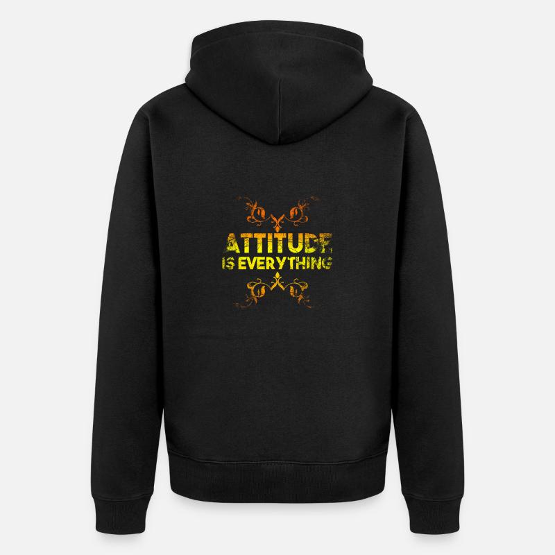 Attitude Is Everything - Unisex Premium Bio Zip Hoodie - Schwarz