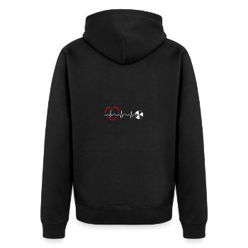 Radiologie-Techniker-Geschenk-Radiologe - Unisex Premium Bio Zip Hoodie - Schwarz - Hinten - Nico (187cm)