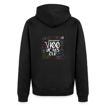 100 Jahre Alt Kinder 10.Geburtstag 10 Zehn - Unisex Premium Bio Zip Hoodie - Schwarz - Hinten - Nico (187cm)