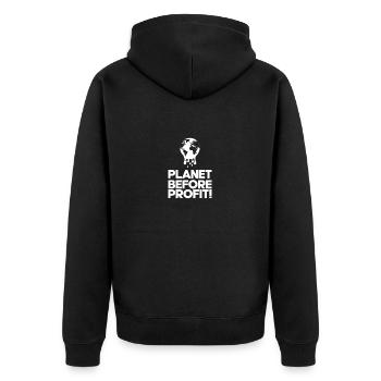 Planète avant profit! - Veste à capuche bio Premium Unisexe - noir - Dos - Nico (187cm)