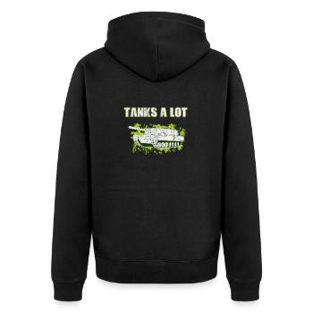 Tank Lover Panzerfahrer Panzer Spruch Lustig - Unisex Premium Bio Zip Hoodie - Schwarz - Hinten - Nico (187cm)