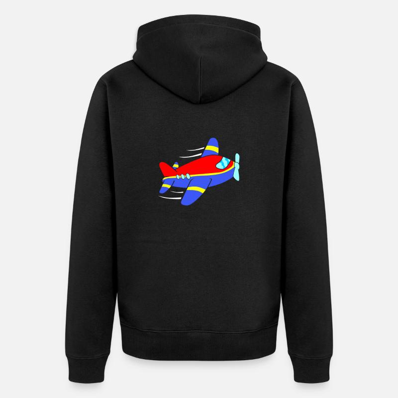 Flugzeug Flieger - Unisex Premium Bio Zip Hoodie - Schwarz