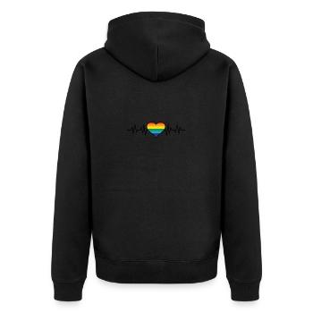 Amour gaie - Veste à capuche bio Premium Unisexe - noir - Dos - Nico (187cm)