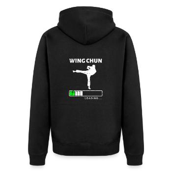 Arts martiaux Wing Chun idée de cadeau d'arts martiaux - Veste à capuche bio Premium Unisexe - noir - Dos - Nico (187cm)