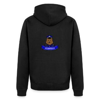 Bärenführer - Unisex Premium Bio Zip Hoodie - Schwarz - Hinten - Nico (187cm)