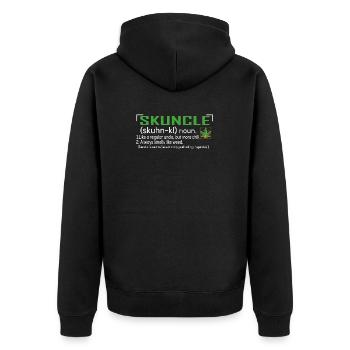Skuncle Like A Regular Uncle But More Chill - Unisex Premium Organic Zip Hoodie - black - Back - Nico (187cm)