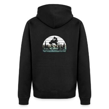 ATV Rider Off Road Outdoors Gift - Unisex Premium Organic Zip Hoodie - black - Back - Nico (187cm)
