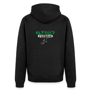 Cooles Frauenfußball Motiv - Unisex Premium Bio Zip Hoodie - Schwarz - Hinten - Nico (187cm)
