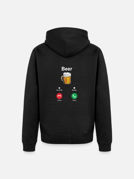 Beer is Calling - Unisex Premium Organic Zip Hoodie - black