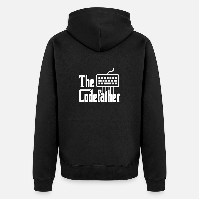Codefather Developer T-shirt - Unisex Premium Organic Zip Hoodie - black
