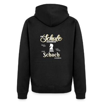 Schach T-Shirt Tolle Geschenkidee für Kinder - Unisex Premium Bio Zip Hoodie - Schwarz - Hinten - Nico (187cm)