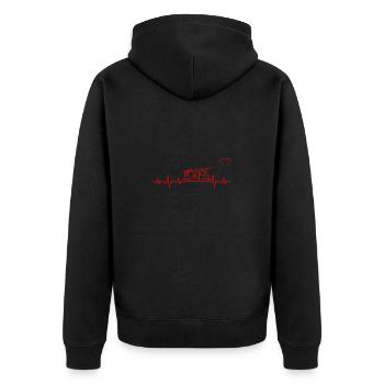 Voiture de pompiers - Veste à capuche bio Premium Unisexe - noir - Dos - Nico (187cm)