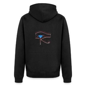 L’œil d’Horus Symbole Mythologie égyptienne - Veste à capuche bio Premium Unisexe - noir - Dos - Nico (187cm)