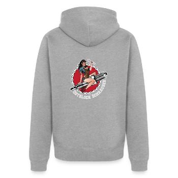 Eastern block screwdriver - Unisex Premium Organic Zip Hoodie - heather grey - Back - Nico (187cm)