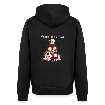 Bichon Frize Christmas Tree Dog Christmas - Unisex Premium Organic Zip Hoodie - black - Back - Nico (187cm)