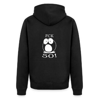 50th birthday, birthday, 50, fifty - Unisex Premium Organic Zip Hoodie - black - Back - Nico (187cm)
