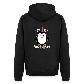 Its My Birthday Penguin - Veste à capuche bio Premium Unisexe - noir - Dos - Nico (187cm)