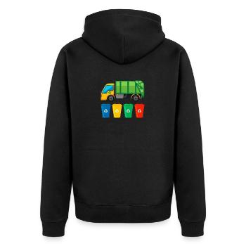 Garbage Truck - Unisex Premium Organic Zip Hoodie - black - Back - Nico (187cm)