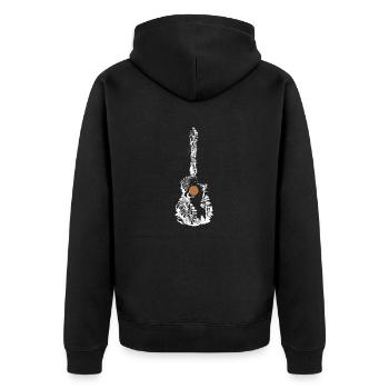 Conception de guitare naturelle | Design Fun Eco Music - Veste à capuche bio Premium Unisexe - noir - Dos - Nico (187cm)
