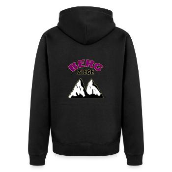 Berge Berg Ziege - Unisex Premium Bio Zip Hoodie - Schwarz - Hinten - Nico (187cm)