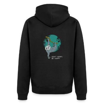 paresseux lent lent paresseux adolescent dormir fatigué - Veste à capuche bio Premium Unisexe - noir - Dos - Nico (187cm)