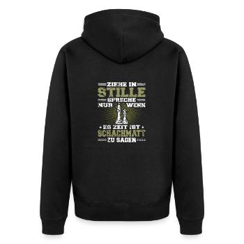 Schach Regeln Schachmatt Schachspieler - Unisex Premium Bio Zip Hoodie - Schwarz - Hinten - Nico (187cm)