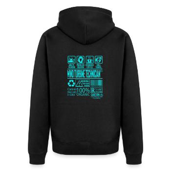 Wind Turbine Technician Gift - Unisex Premium Organic Zip Hoodie - black - Back - Nico (187cm)